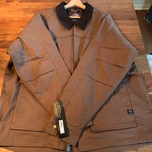 Dri Duck  Flannel Lined Men's Brown Jacket with Collar Carhart type jacket